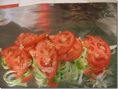 leeks tomatoes